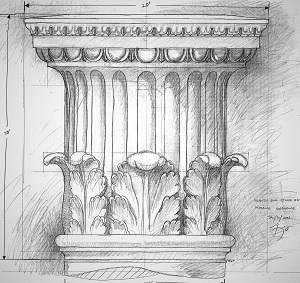 Drawing of a capital