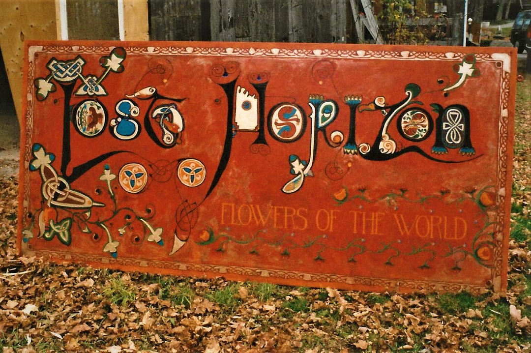 Painted sign for a flower shop