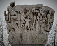 Large carved frieze on a Capstone