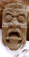 Greenman stone carving