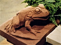 frog carved in sandstone